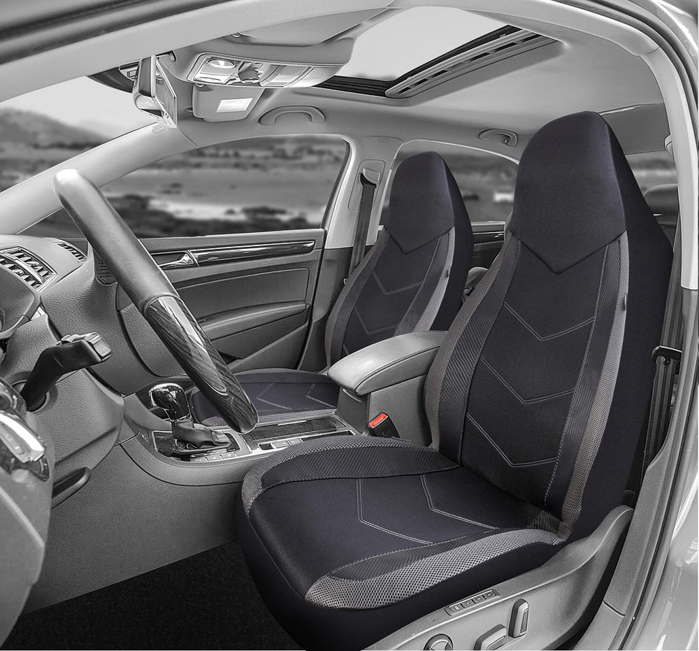 PIC AUTO seat cover with airbag-compatible seams enabling safe side deployment.