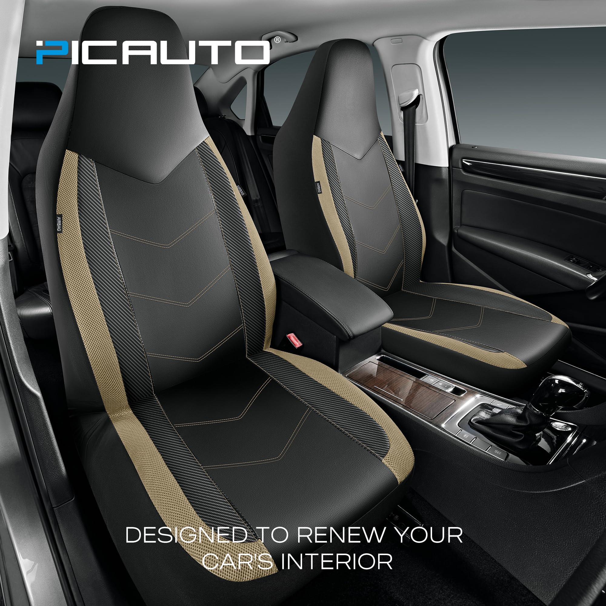 PIC AUTO sports carbon fiber accents enhance interior sportiness and grip.