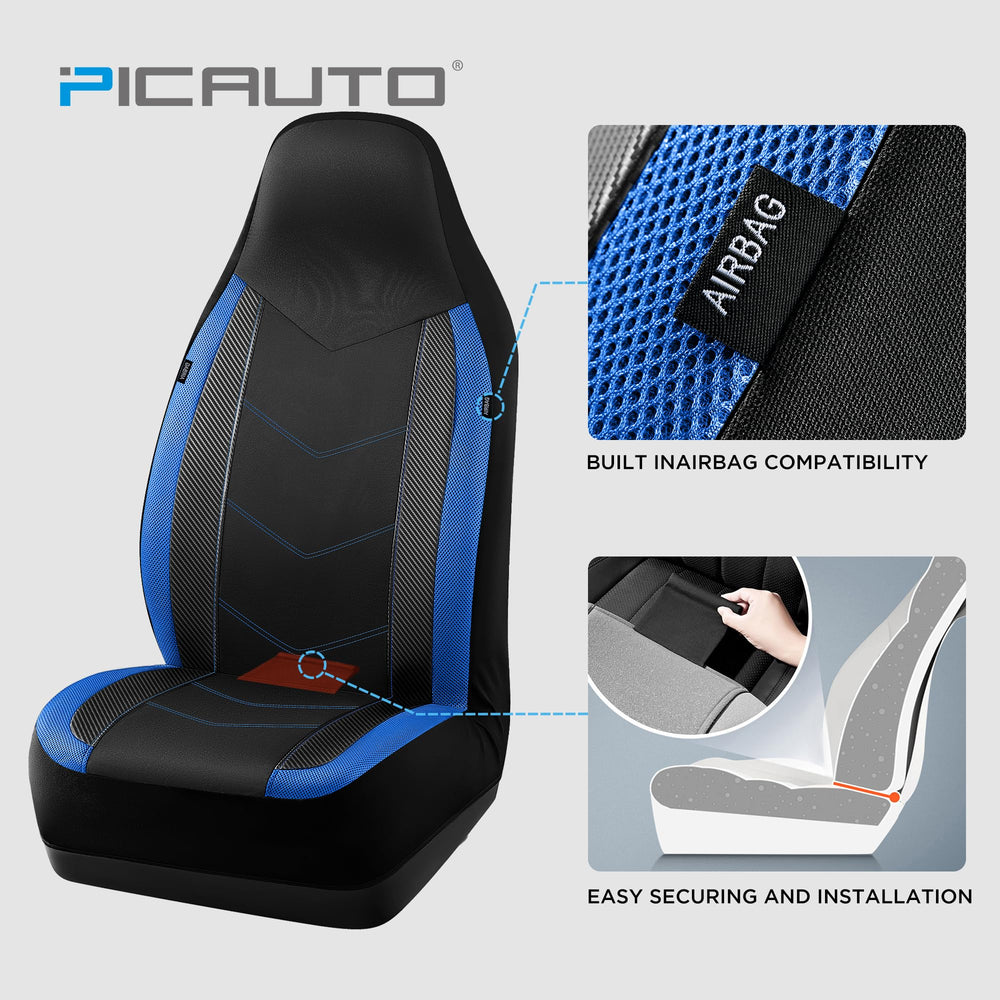 PIC AUTO universal-fit front seat cover provides snug protection for most vehicles.
