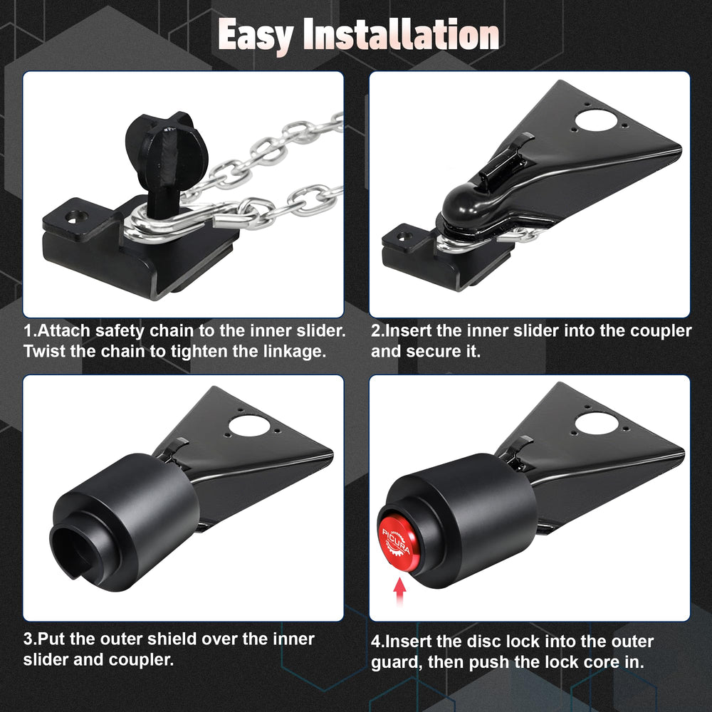 PICURA lock installed on a coupler showcases quick, tool-free securing action.