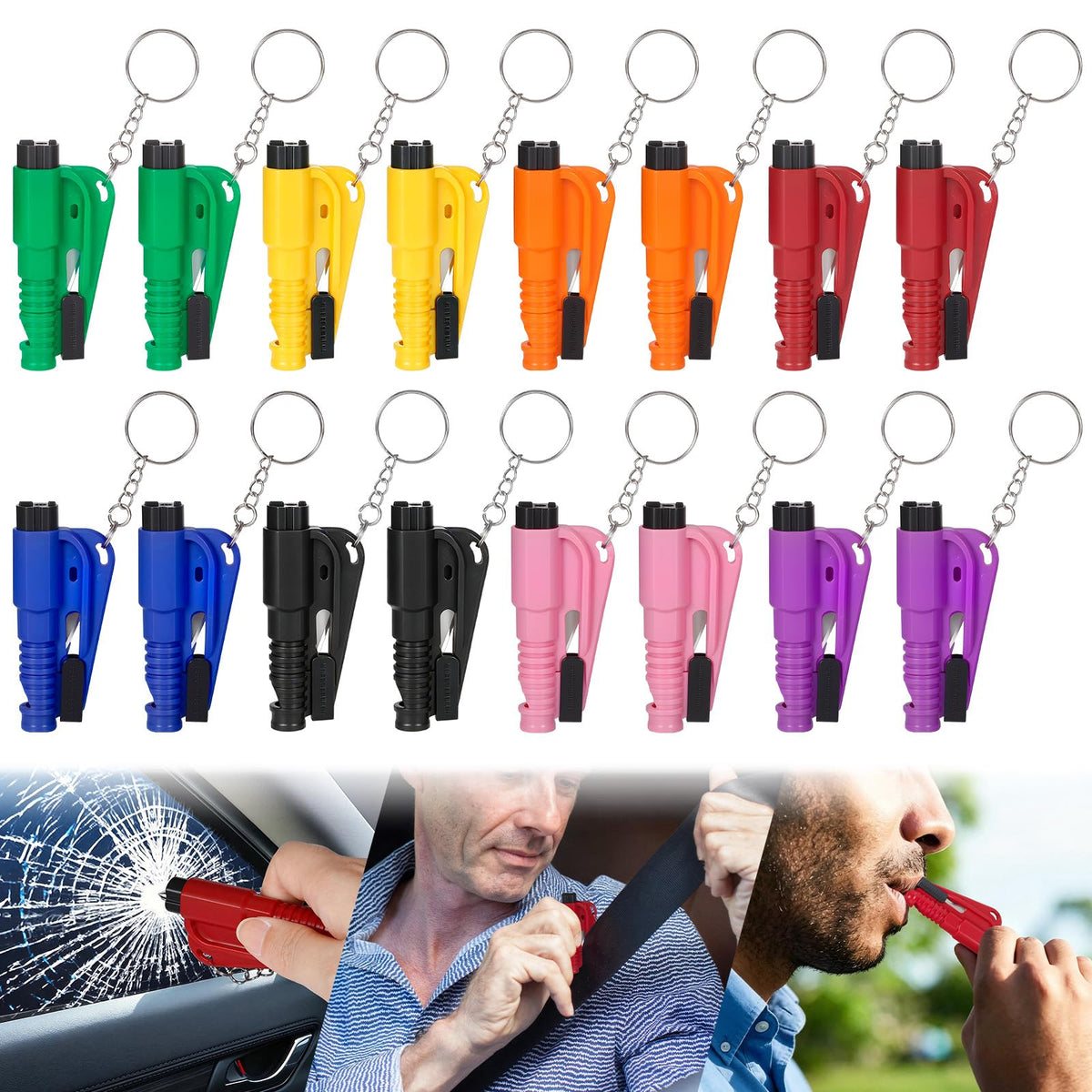 PIFOOG window-breaker keychain ready for emergencies