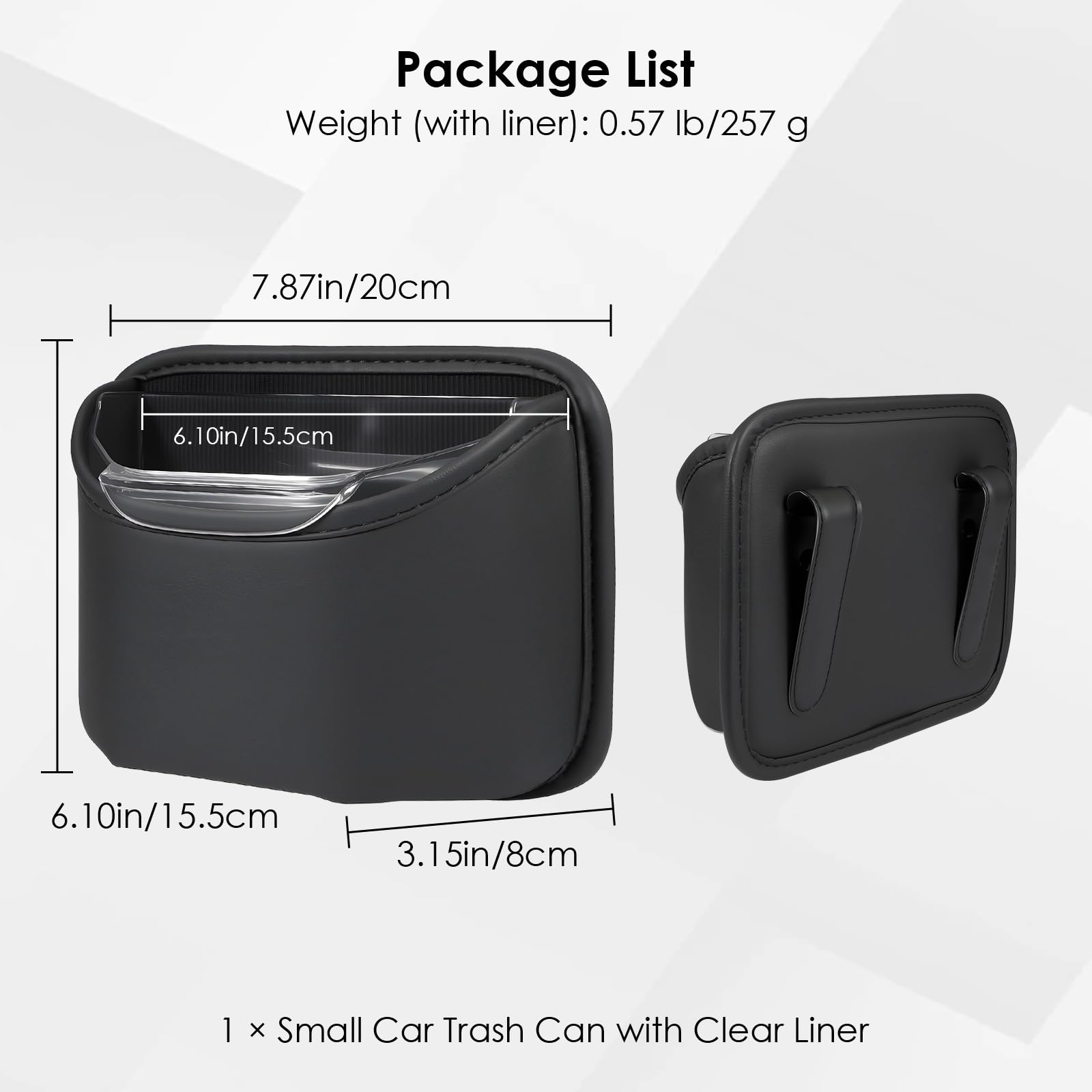 Backseat organization with PIFOOG trash can for neat travel