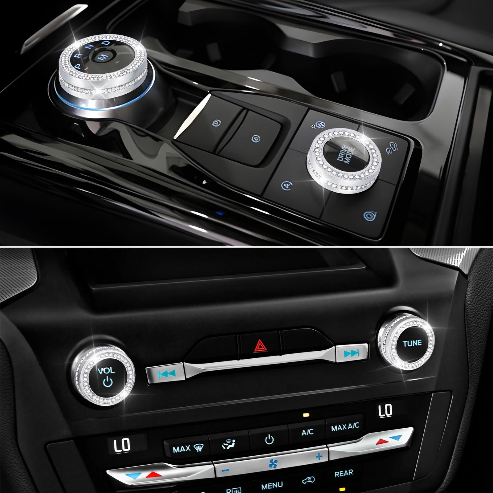 PIFOOG premium crystal rhinestones guard against abrasion on gear knobs.