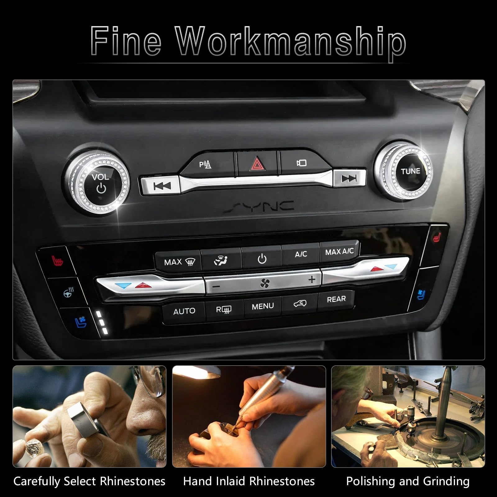 PIFOOG zinc alloy bling highlights Explorer interior resilience.
