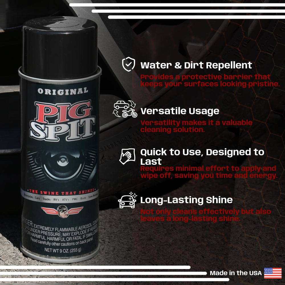 PIG SPIT Original metal-chrome-clean demonstrating chrome cleaning and protective action