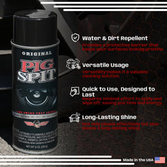 PIG SPIT Original metal-chrome-clean demonstrating chrome cleaning and protective action
