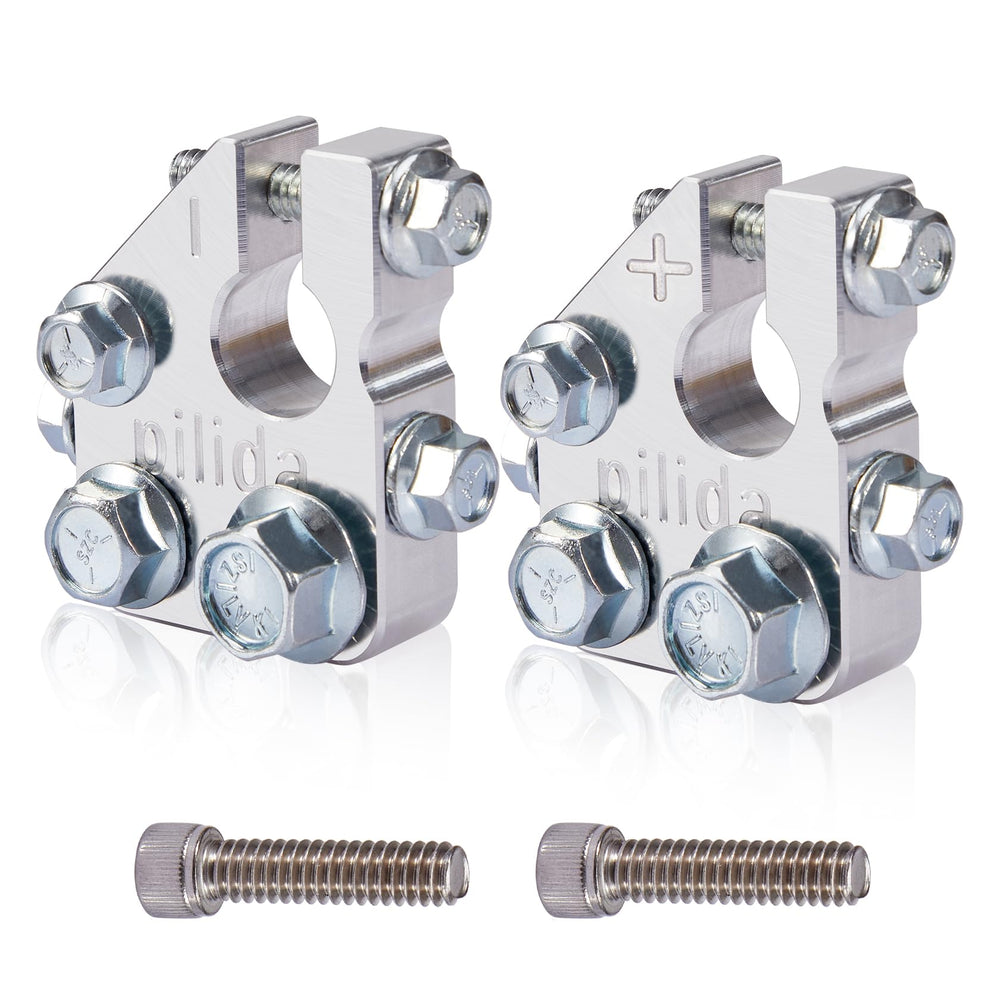 Pilida aluminum battery terminal connectors closeup showing rugged construction