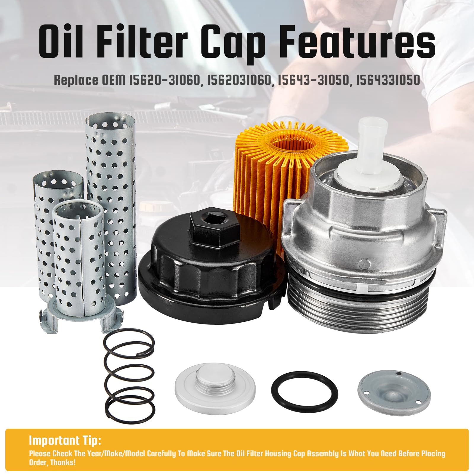 Pilida wrench included for easy removal and installation of the cap