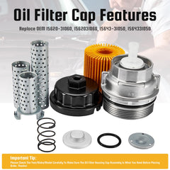 Pilida wrench included for easy removal and installation of the cap