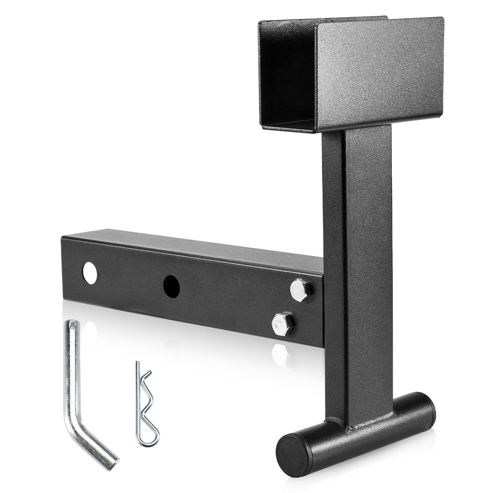 Pilida 2" Trash Can Grabber Hauler mounted on hitch for easy waste transport