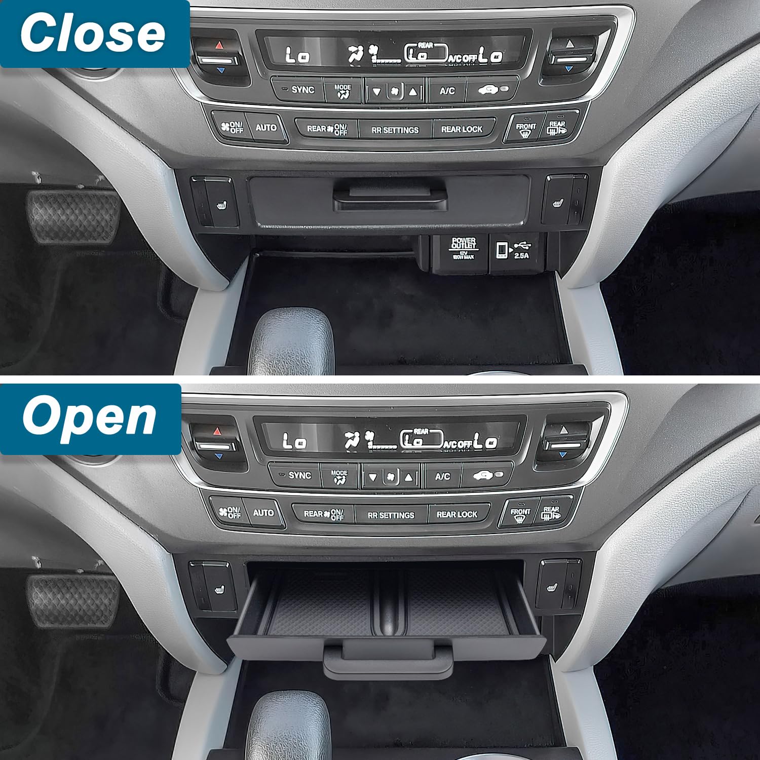 PIMCAR durable ABS plastic tray provides wear-resistant storage for the Pilot.