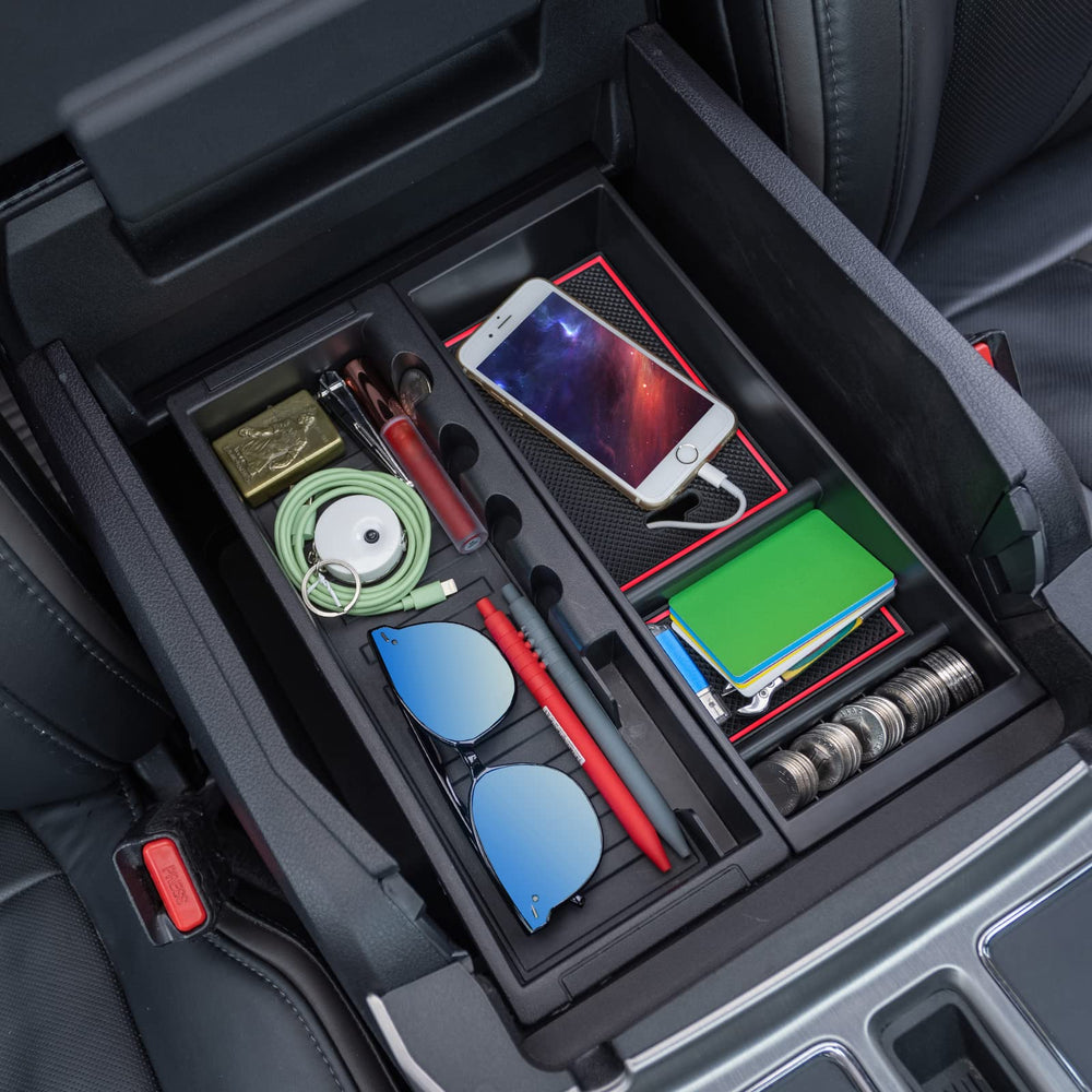 PIMCAR tray with non-slip rubber pads prevents rattling on the road