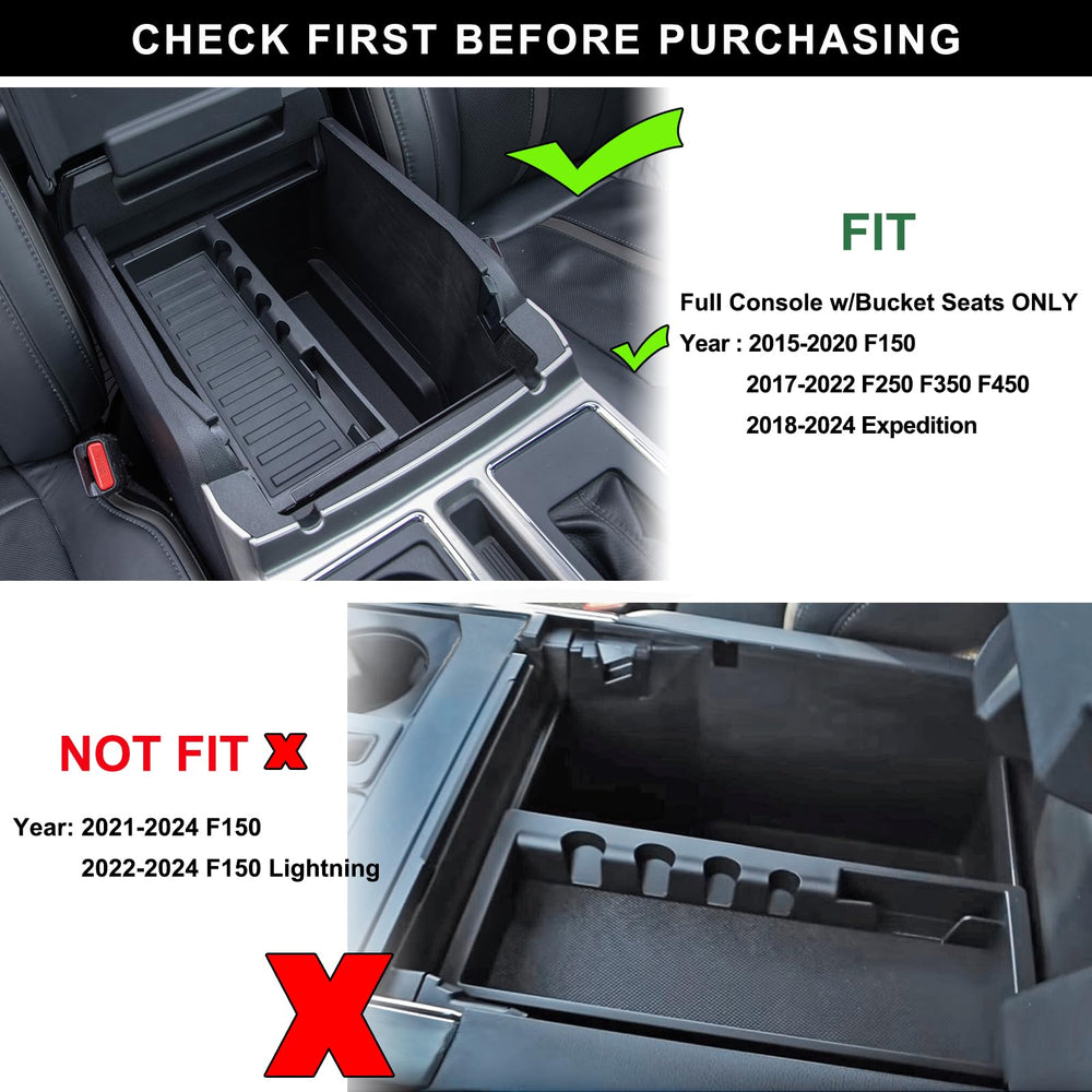 PIMCAR console tray for Expedition keeps small items accessible during drives