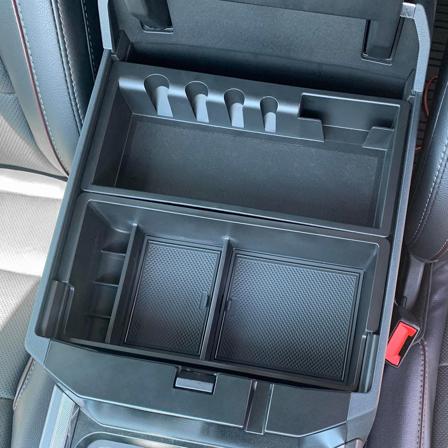 PIMCAR center-console organizer overview for Ford F-Series improves cabin organization.