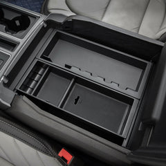 PIMCAR center console organizer for Ford F-150 keeps keys and phone within easy reach.