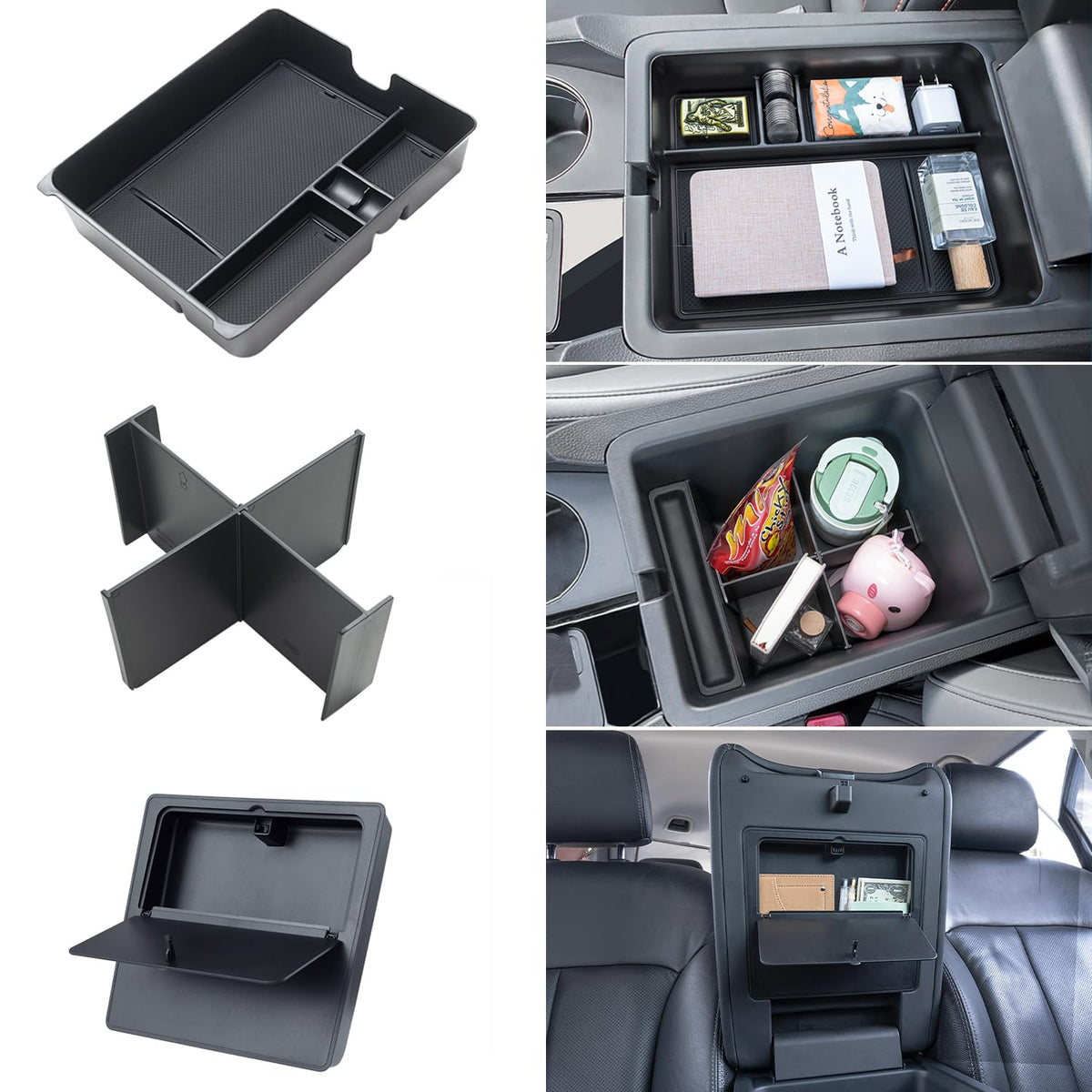 PIMCAR center console organizer for Honda Pilot keeps phones and keys within quick reach.
