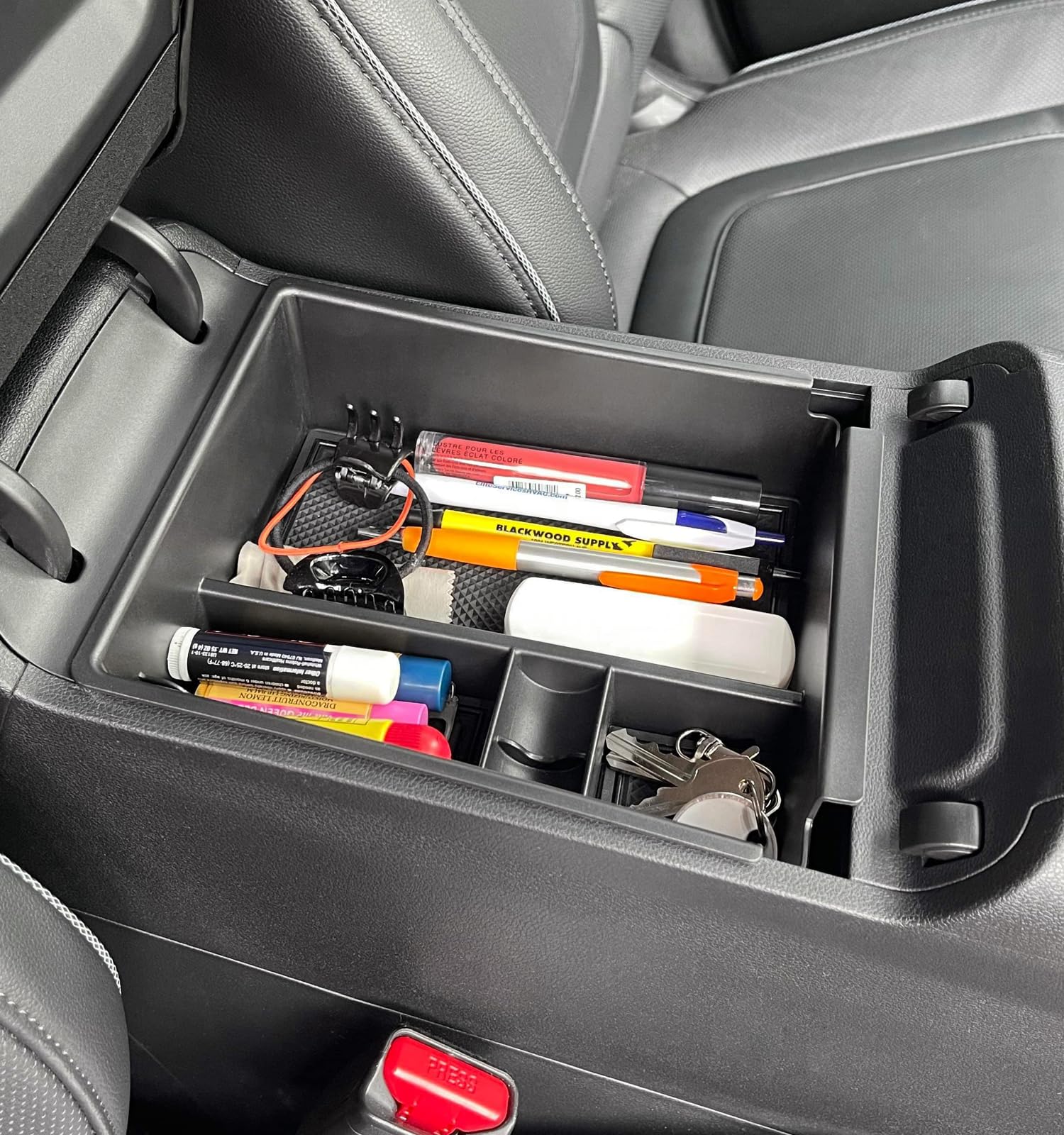 PIMCAR center console tray Tucson fitment guide confirming precise compatibility