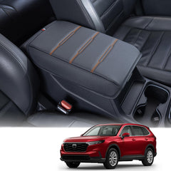 PIMCAR CR-V console cover close-up leather texture for premium feel.
