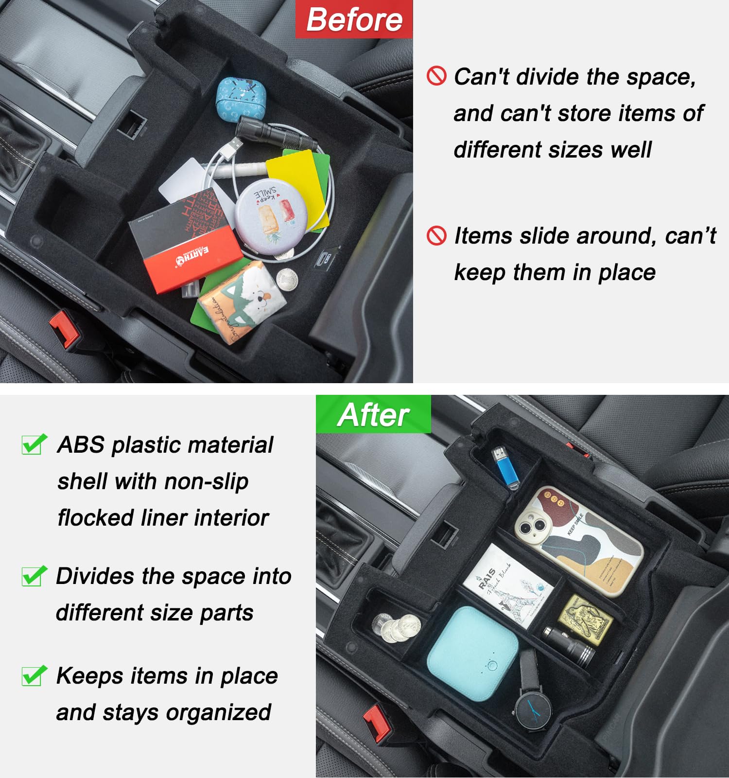 PIMCAR RAM console dividers create organized compartments for quick access