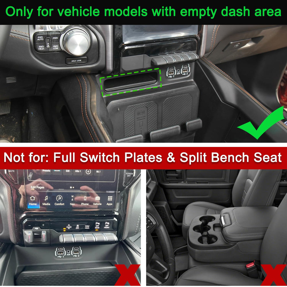 PIMCAR cubby storage insert with anti-slip mat keeps coins and cards secure.
