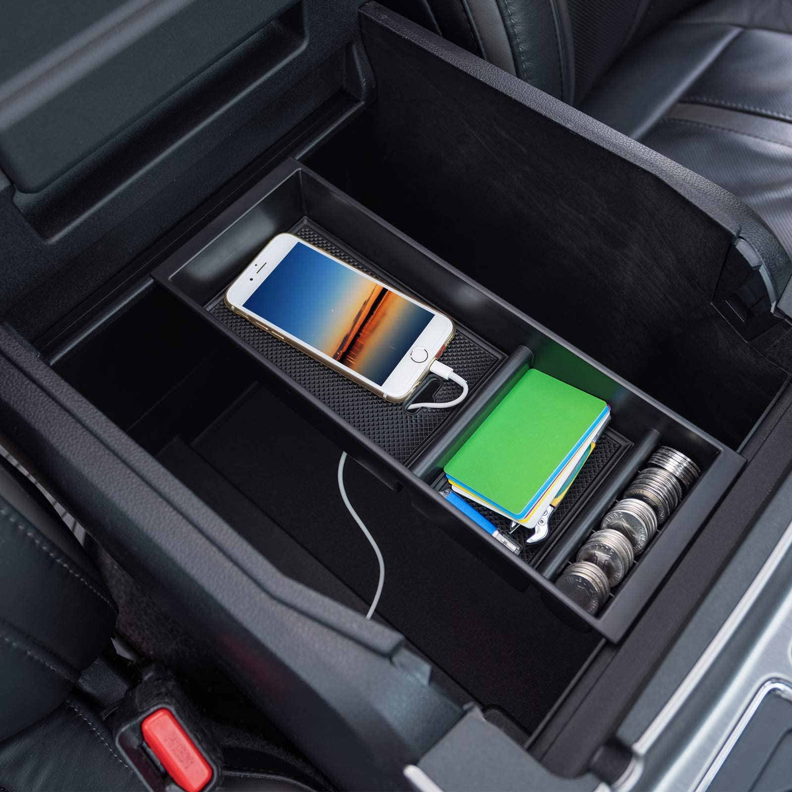 PIMCAR center console half-tray for Ford F-Series enhances storage without obstructing fit