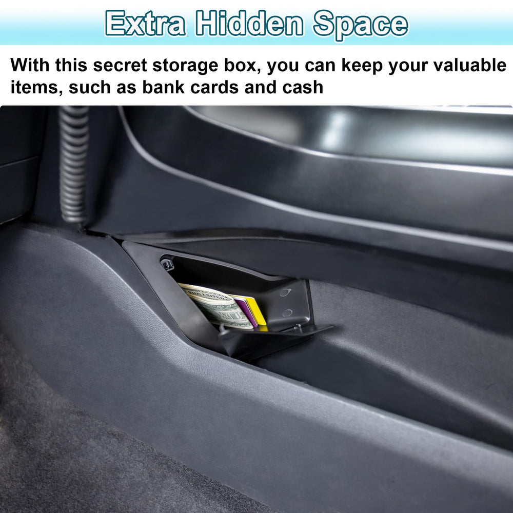 PIMCAR hidden compartment close-up showing secure storage for essentials