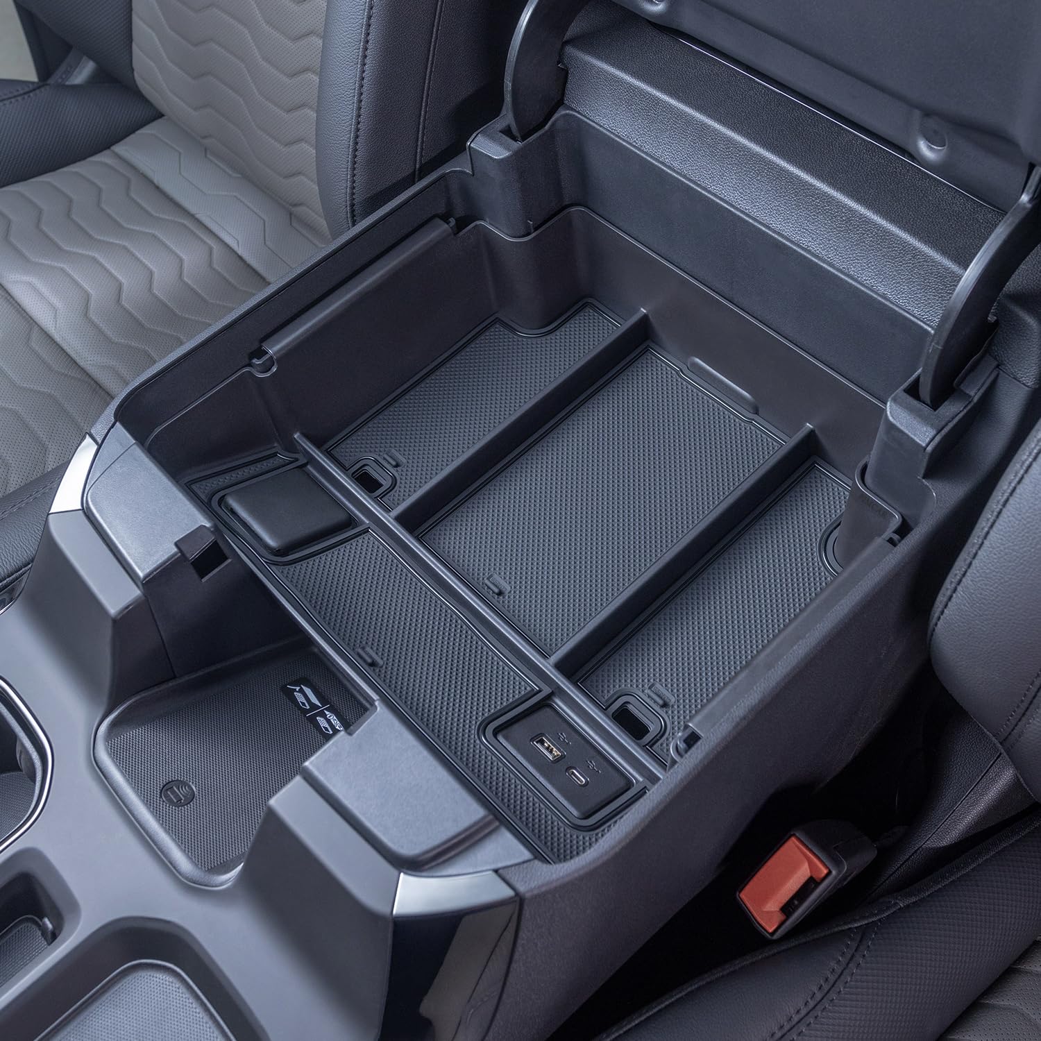 PIMCAR center console organizer with matte ABS finish reduces glare and slips.