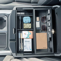 PIMCAR half-size tray installation shown as tool-free setup for Ford Super Duty.