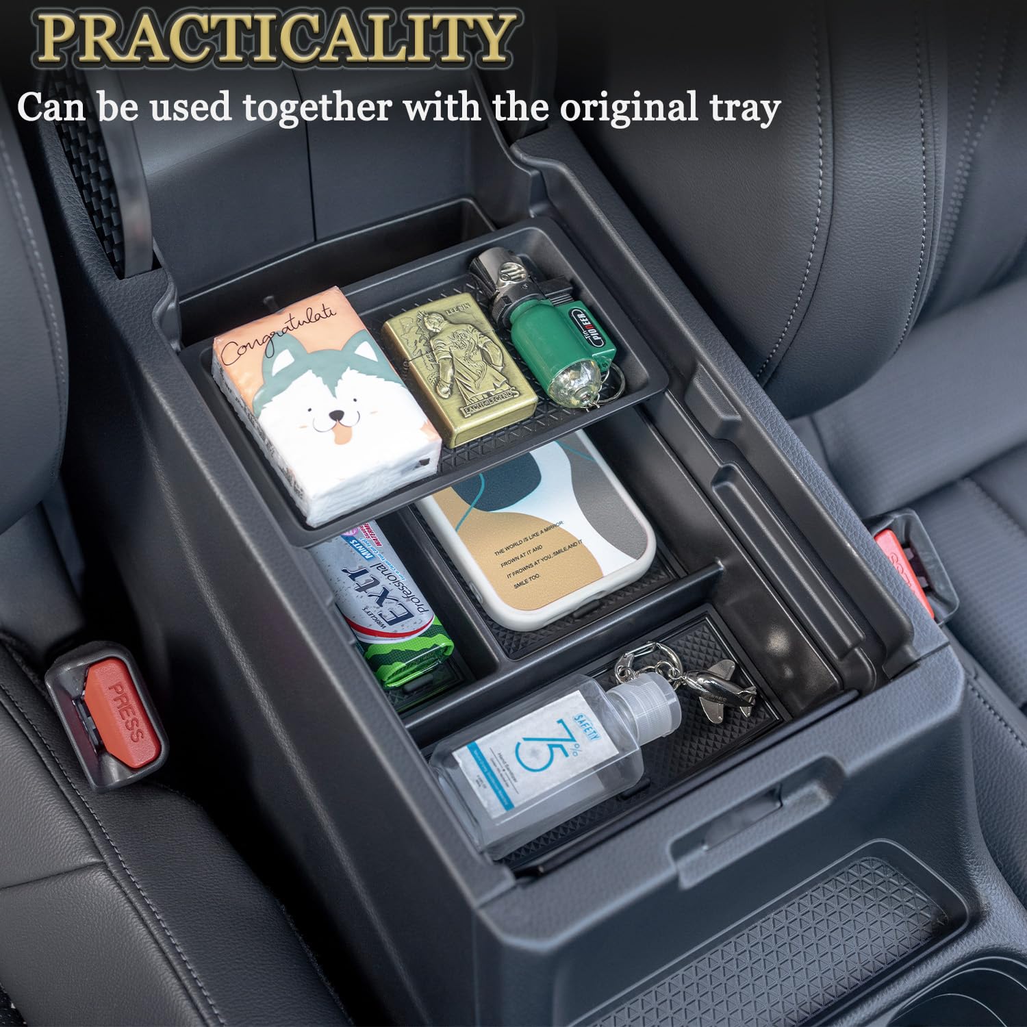 PIMCAR hidden storage box for CR-V keeps cards and keys secure.