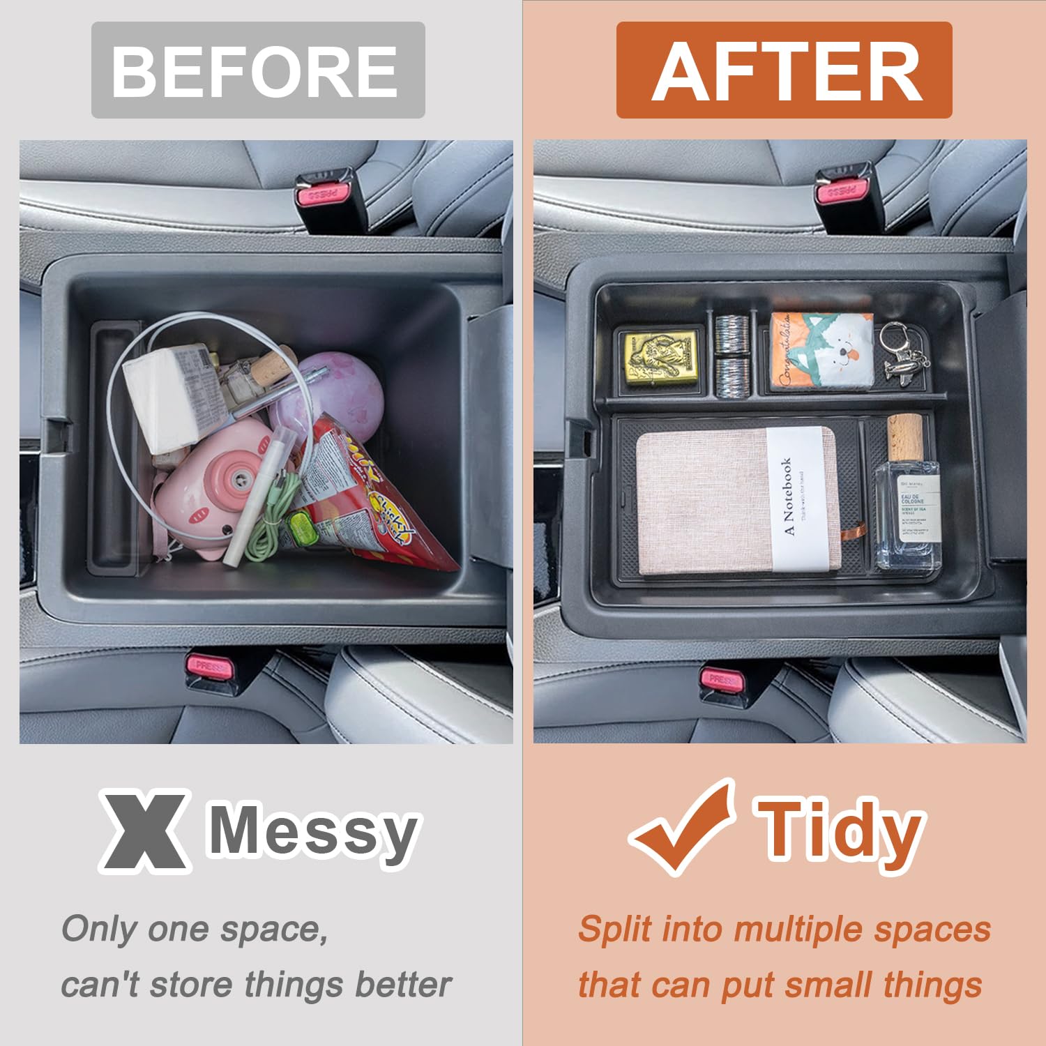 PIMCAR hidden storage box for Honda Pilot fits under the armrest for concealed storage.
