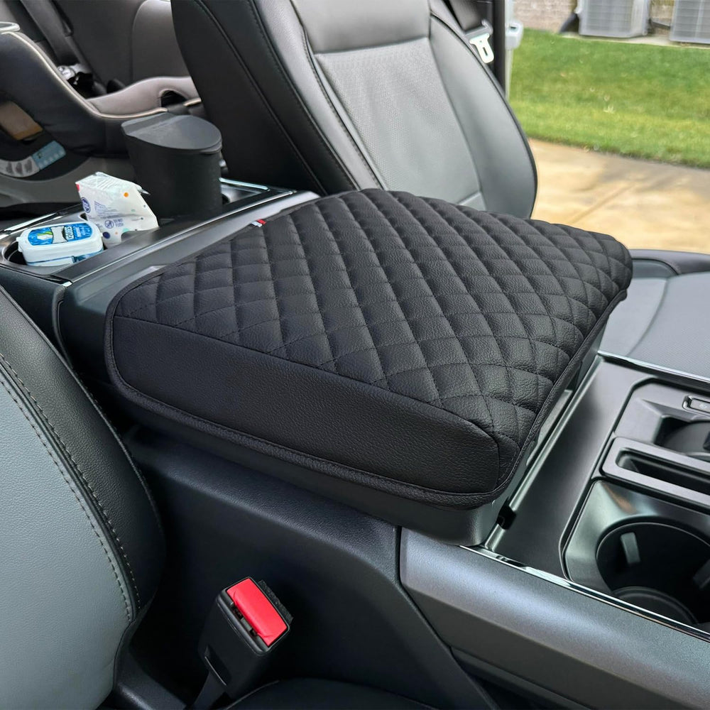 PIMCAR leather armrest cushion close-up highlighting soft texture for comfortable drives