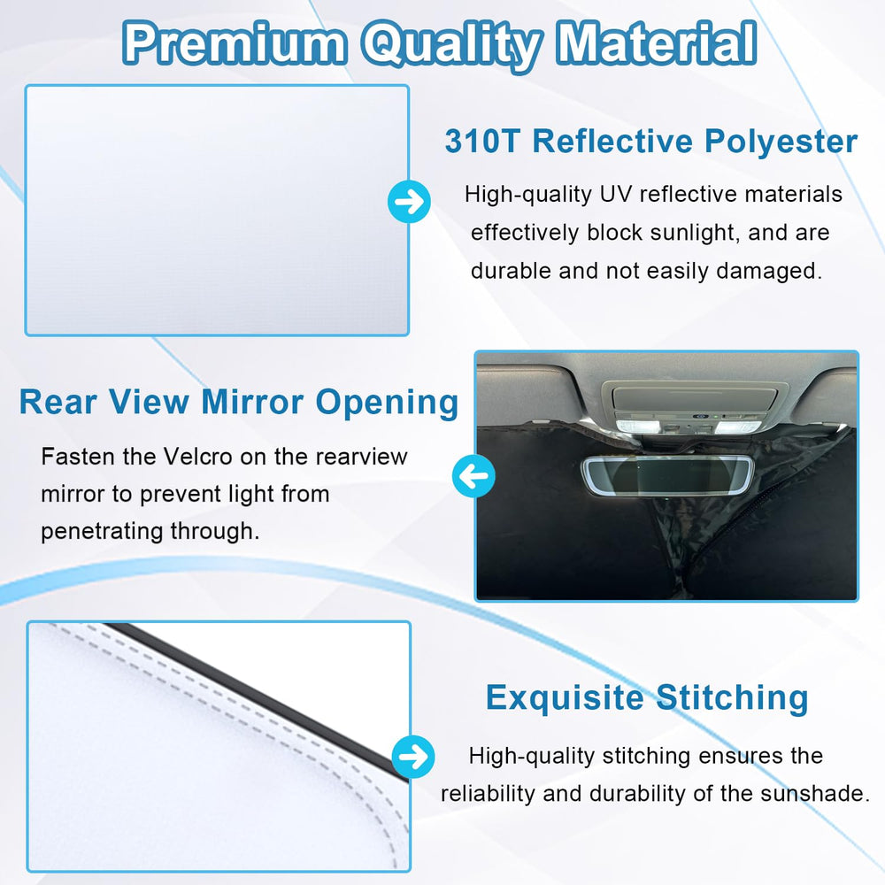 PIMCAR storage pouch keeps sunshade organized when not in use.