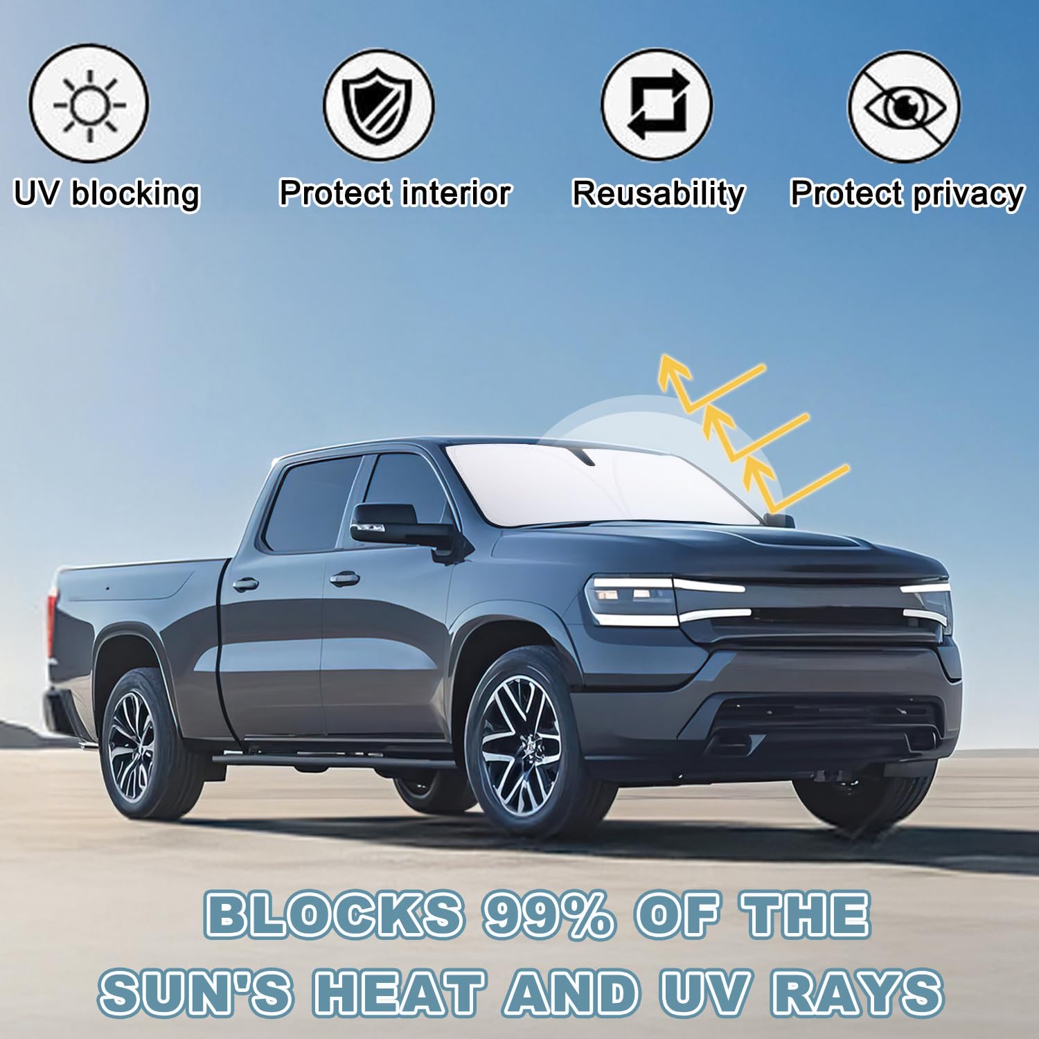Close-up of 310T reflective material on PIMCAR sun shade