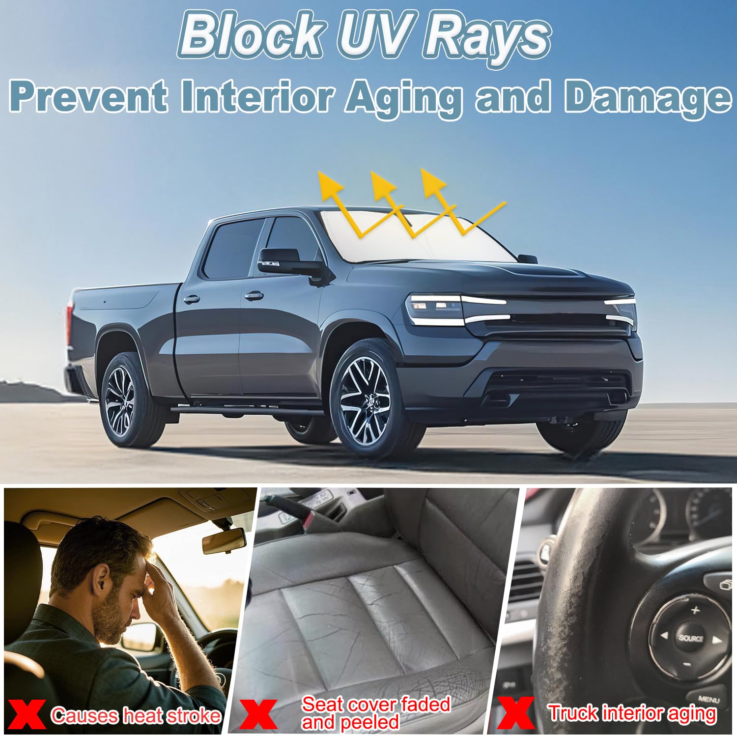 PIMCAR sun shade blocks UV rays for cooler interior