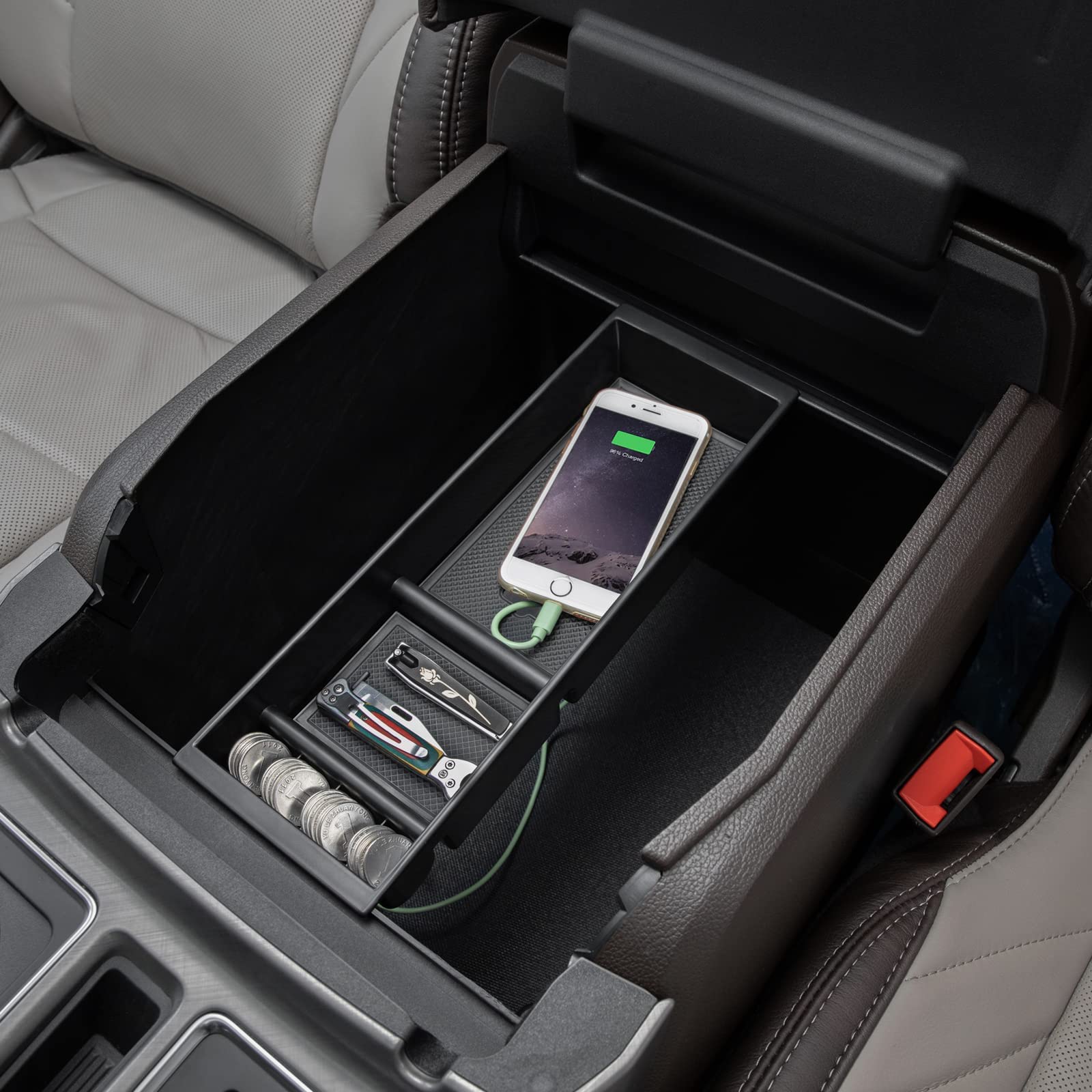 Two PIMCAR organizers can reduce sliding and rattling when used together.