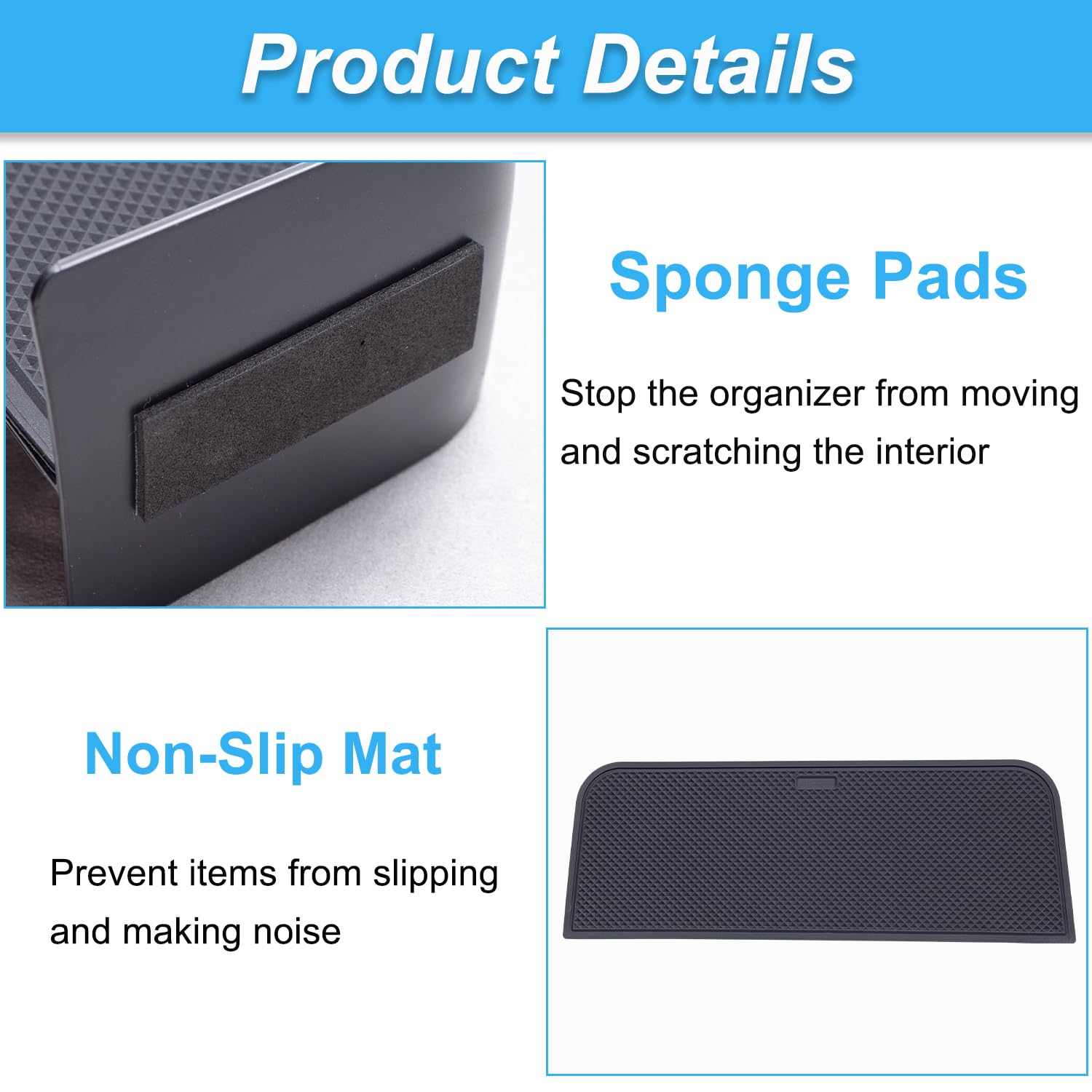 PIMCAR center console organizer two-layer storage for quick retrieval.