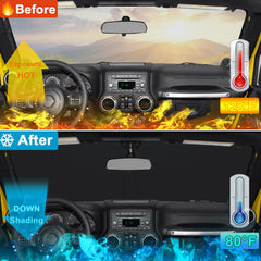 PIMCAR shade in folded mode stores neatly under the seat for quick deployment.