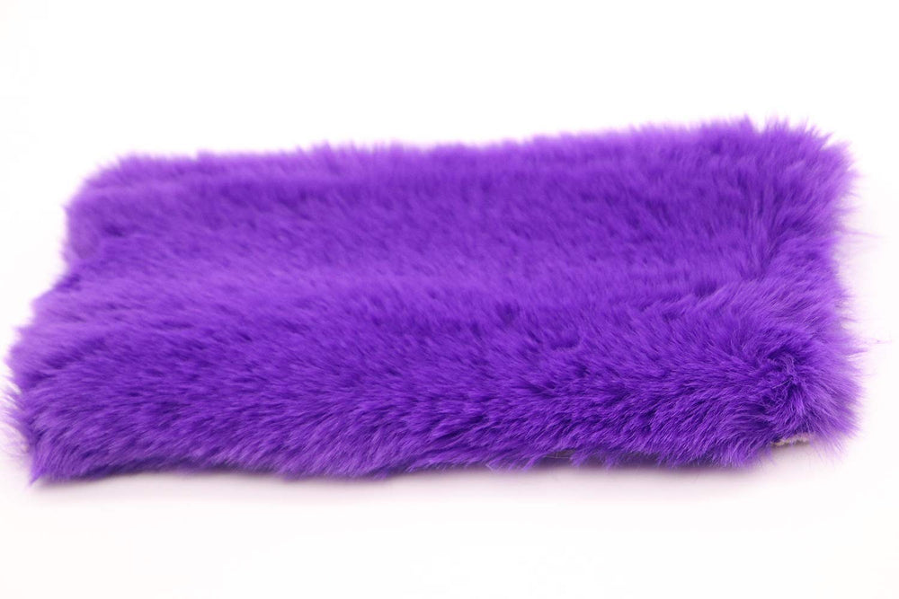 Pinbola close-up of purple faux wool texture, fluffy and soft