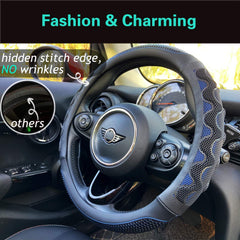 PINCTROT steering wheel cover emphasizes ergonomic grip for long drives.