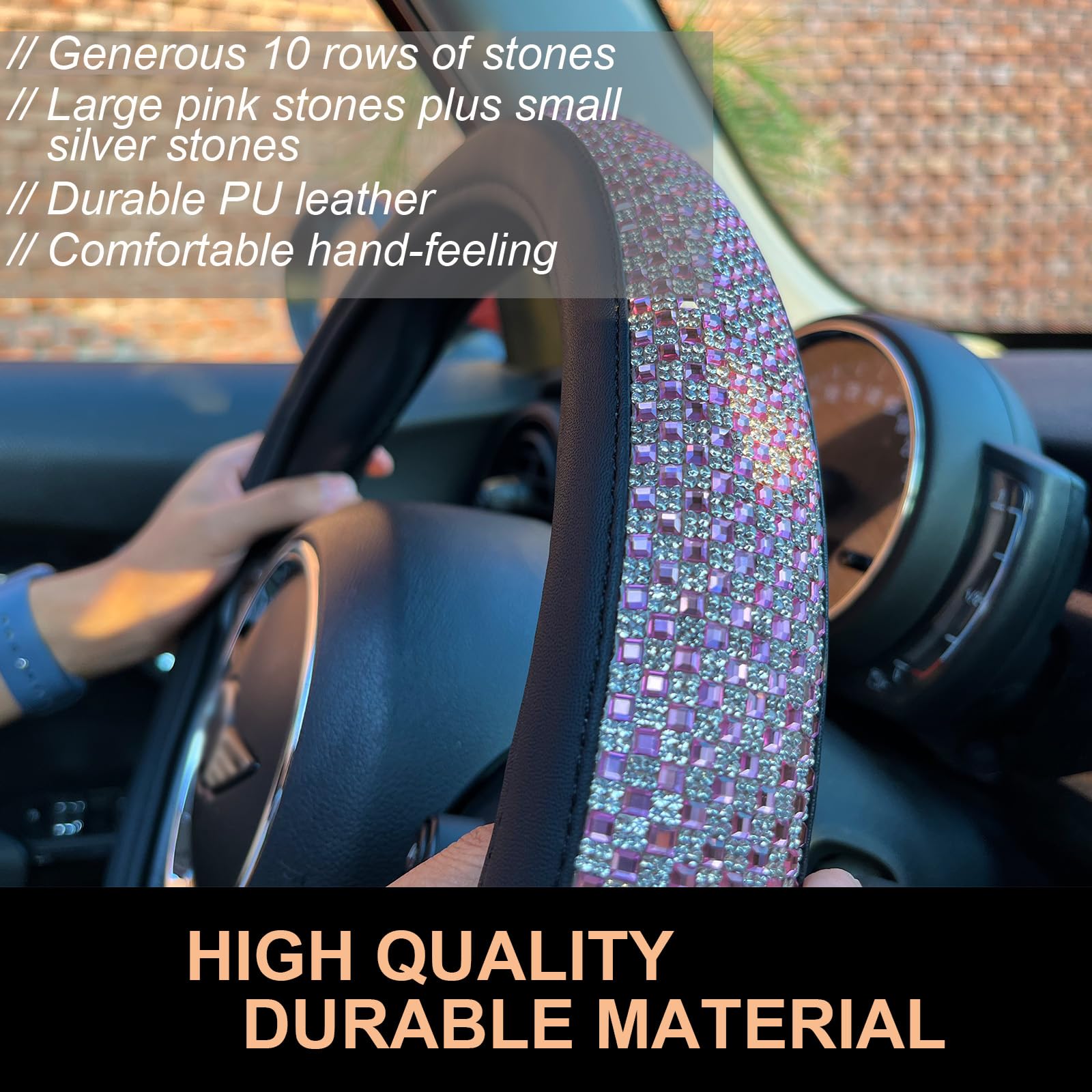 PINCTROT universal 15-inch wheel cover fits most cars.
