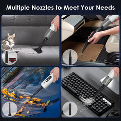 PINXC mini vacuum cleaner 5in1 attachments enable versatile tasks.