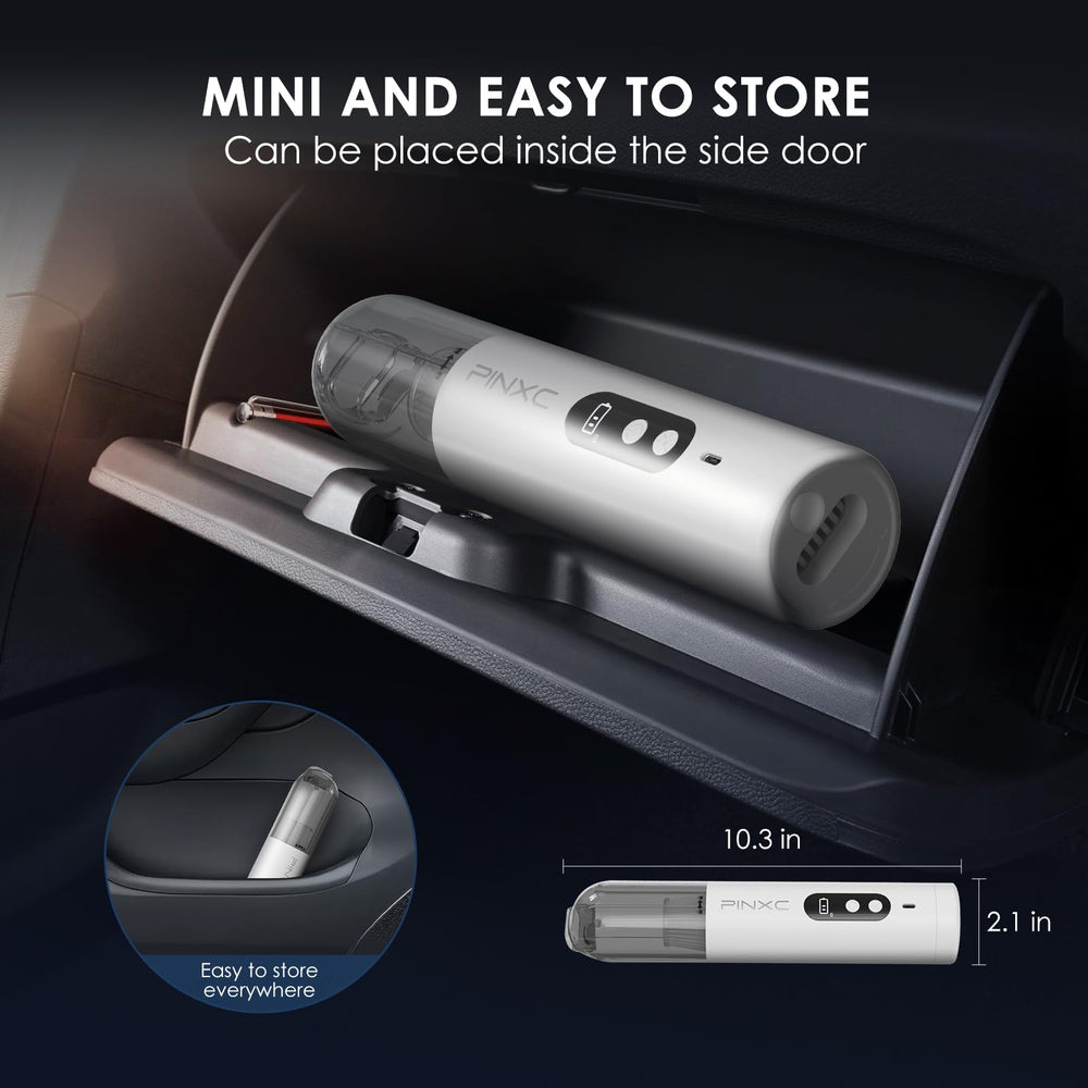 PINXC mini vacuum cleaner Type-C charging enables quick recharges.