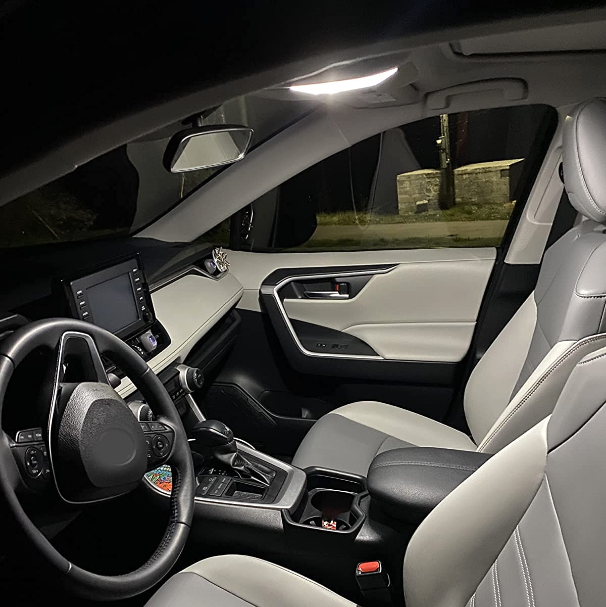 Pinihed Suburban vanity mirror lights provide clear grooming visibility.