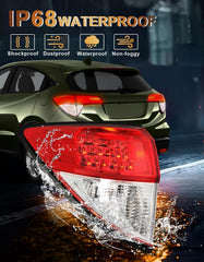 Pinkomoto driver side tail light HR-V left rear-angle close-up showing durable lens
