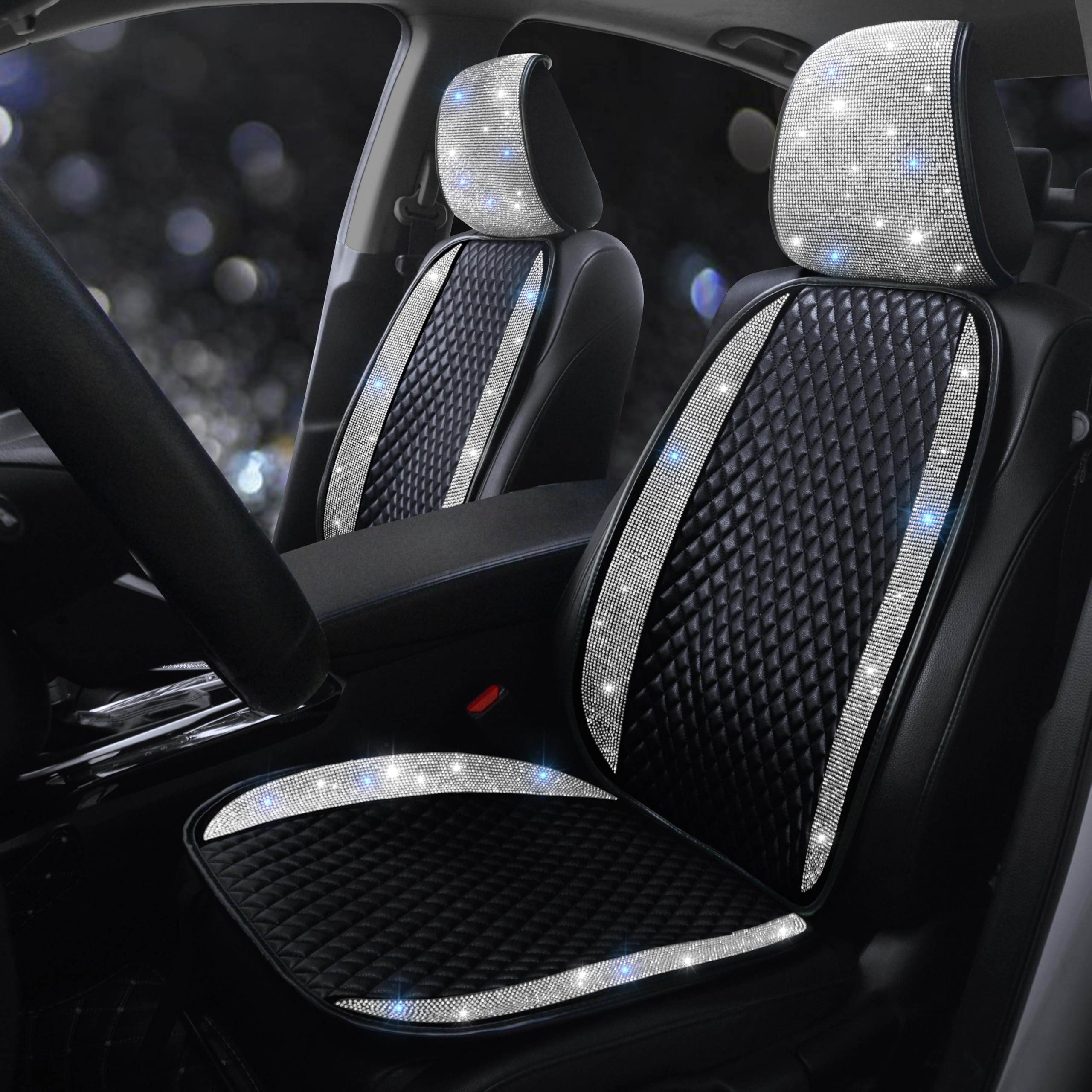 Pirador Bling front seat cover with rhinestones adds glamour and protection.