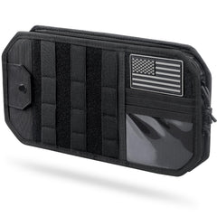 Pitozer MOLLE visor panel front view for easy access to gear during drives.