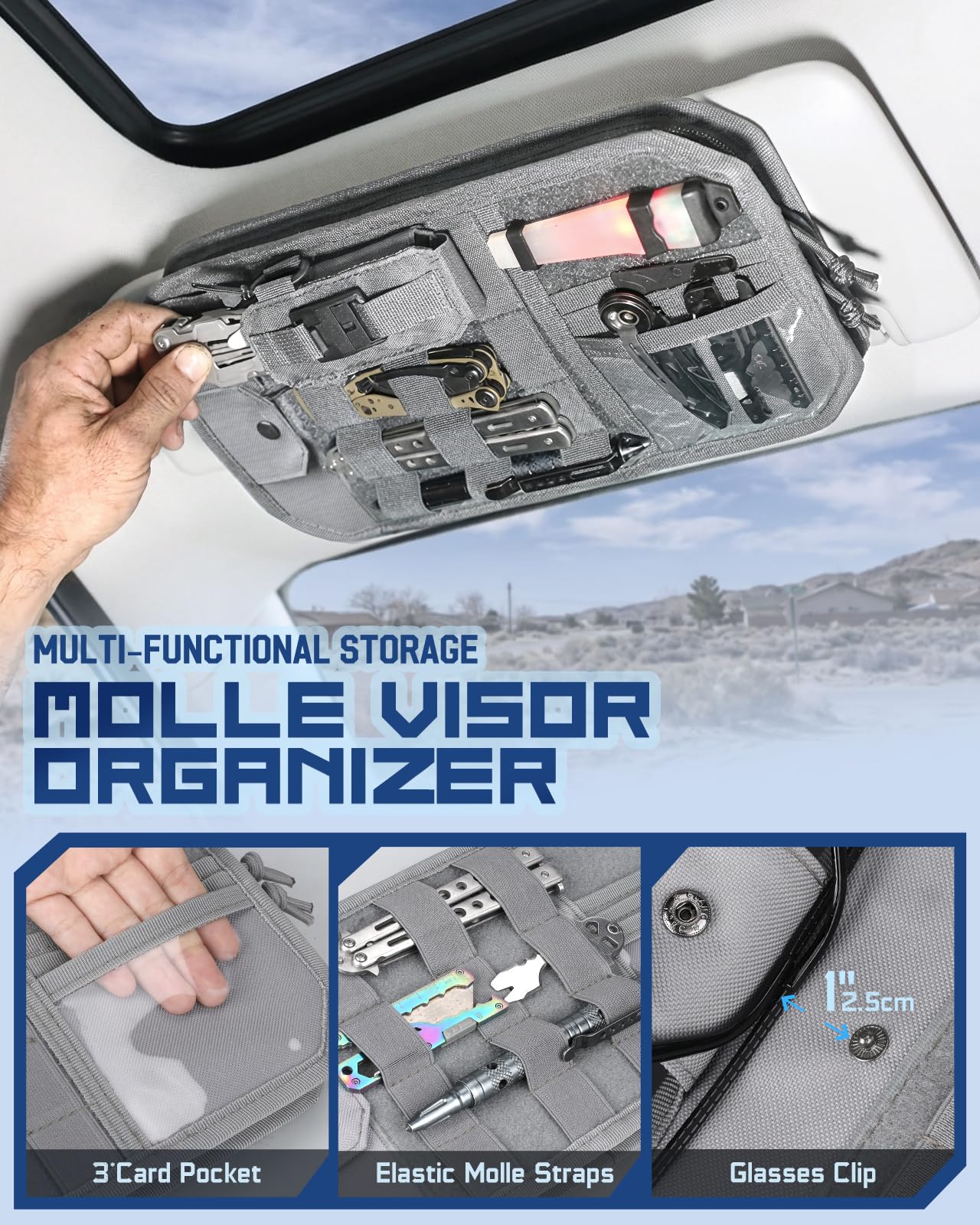 Pitozer USA flag morale patch panel adds personality to the vehicle setup.