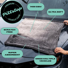 Pittstop Detailing twisted loop microfiber for high absorbency and durability
