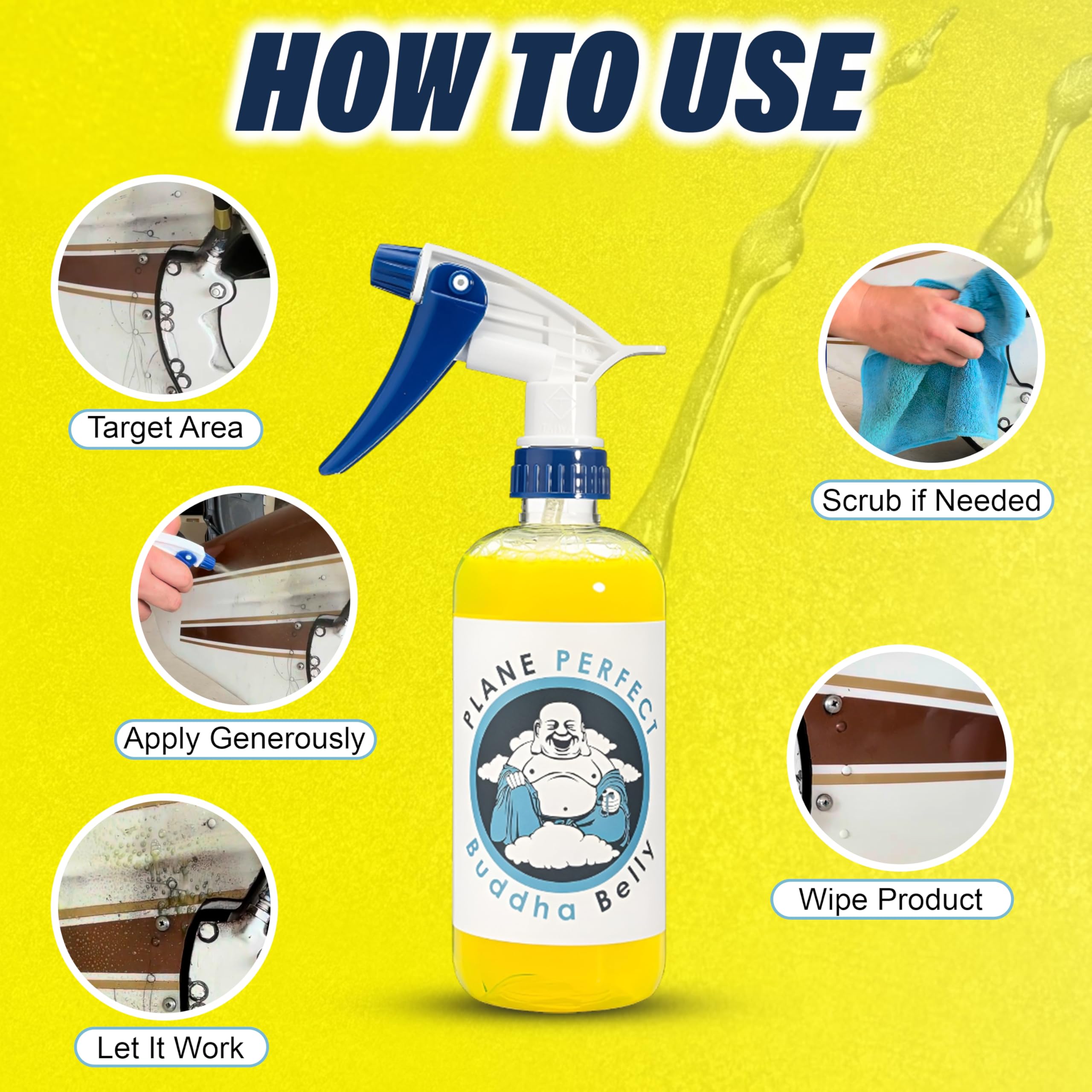 Plane Perfect Buddha Belly surfaces like metal and paint cleaned without harsh solvents