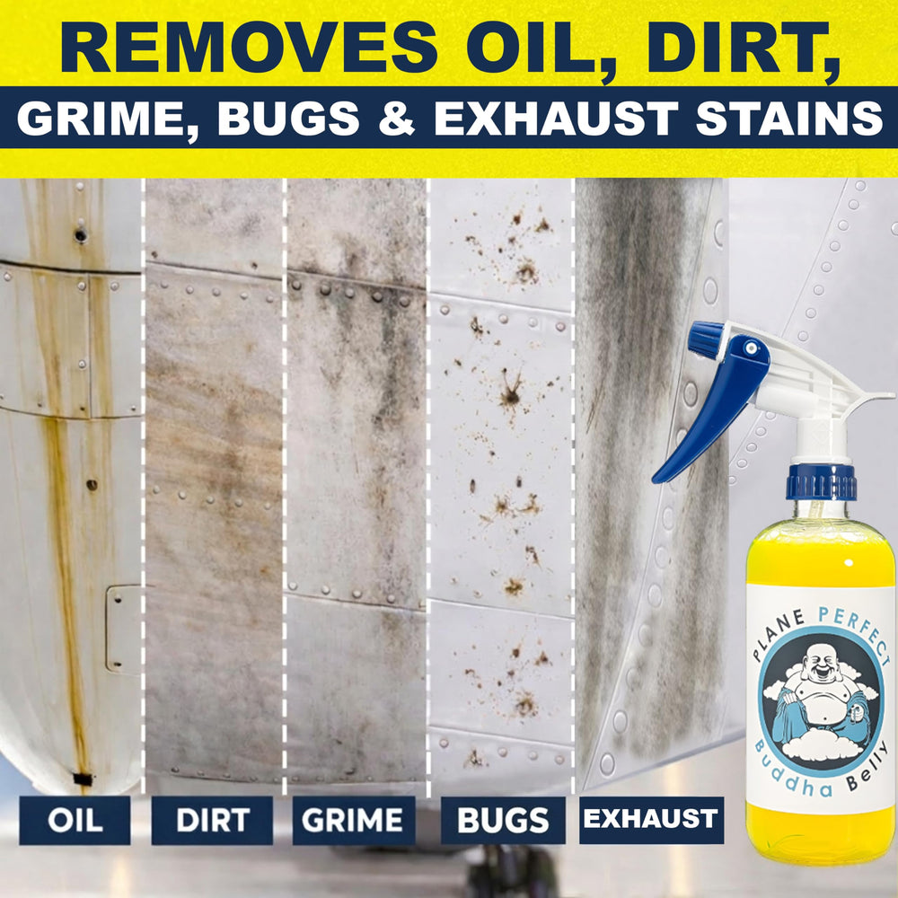 Plane Perfect Buddha Belly no-residue formula leaves surfaces clean and dry